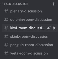 Screenshot of Discord talk discussion channels
